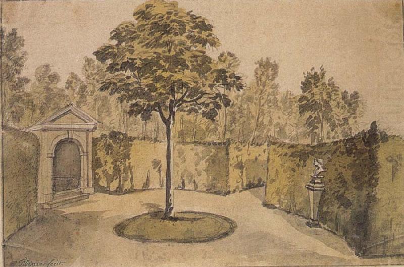 Peter Tillemans The South Garden at Wrest Park, the seat in the Duchess-s Square china oil painting image